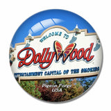 USA America Dollywood Pigeon Forge 3D Fridge Magnet Crystal Glass