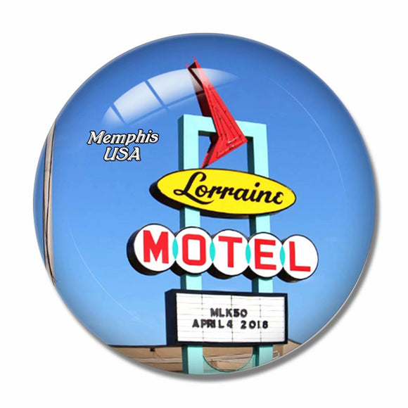 USA America National Civil Rights Museum Memphis 3D Fridge Magnet Crystal Glass
