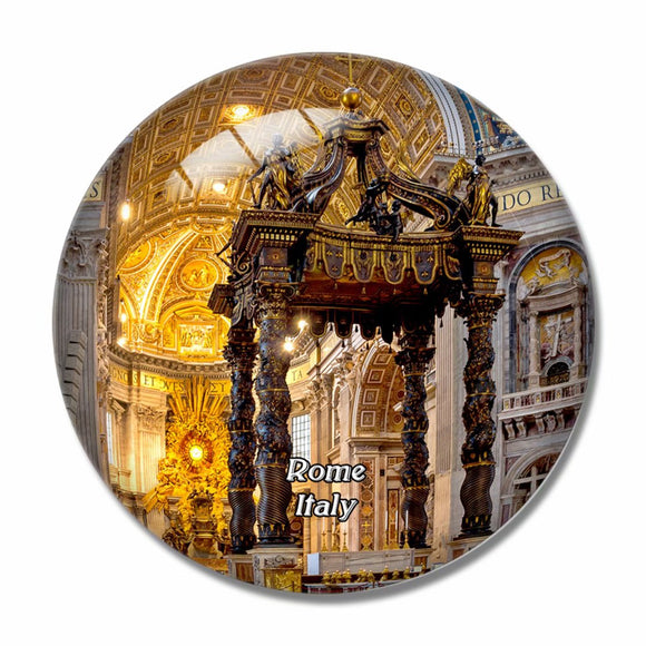 Italy Rome Baldachin Bernini Altar 3D Fridge Magnet Crystal Glass