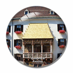 Austria Golden Roof Museum Old Town of Innsbruck 3D Fridge Magnet Crystal Glass