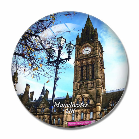 UK England Manchester Town Hall 3D Fridge Magnet Crystal Glass