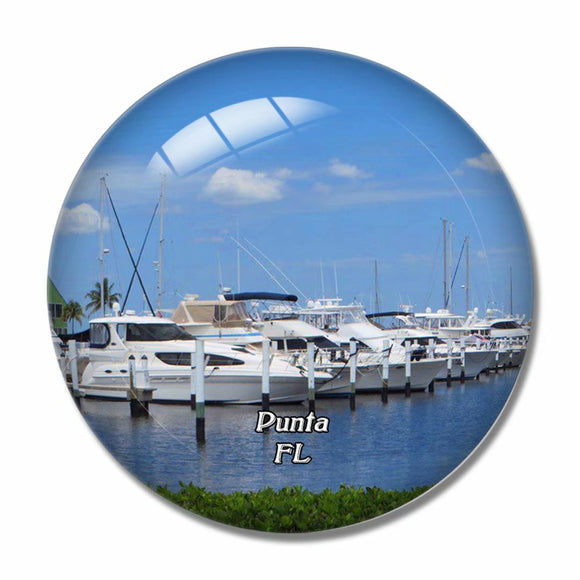 Punta Gorda Fishermen's Village Florida USA 3D Fridge Magnet Crystal Glass