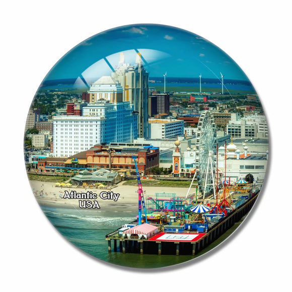 USA America Atlantic  New Jersey 3D Fridge Magnet Crystal Glass