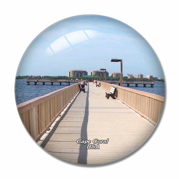 USA America Cape Coral 3D Fridge Magnet Crystal Glass