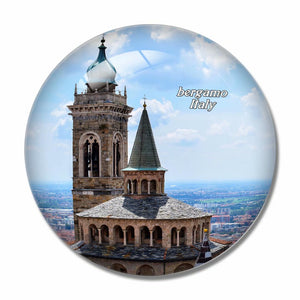 Bergamo Italy 3D Fridge Magnet Crystal Glass