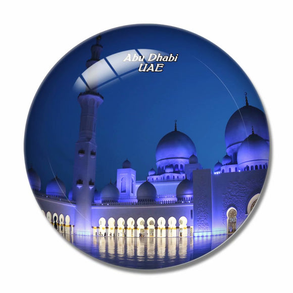 UAE Abu Dhabi Mosque 3D Fridge Magnet Crystal Glass