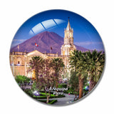 Arequipa Cathedral Andes Peru 3D Fridge Magnet Crystal Glass