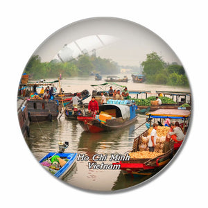 Vietnam Mekong River Delta Ho Chi Minh 3D Fridge Magnet Crystal Glass