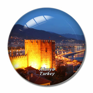 Turkey Red Tower Alanya 3D Fridge Magnet Crystal Glass