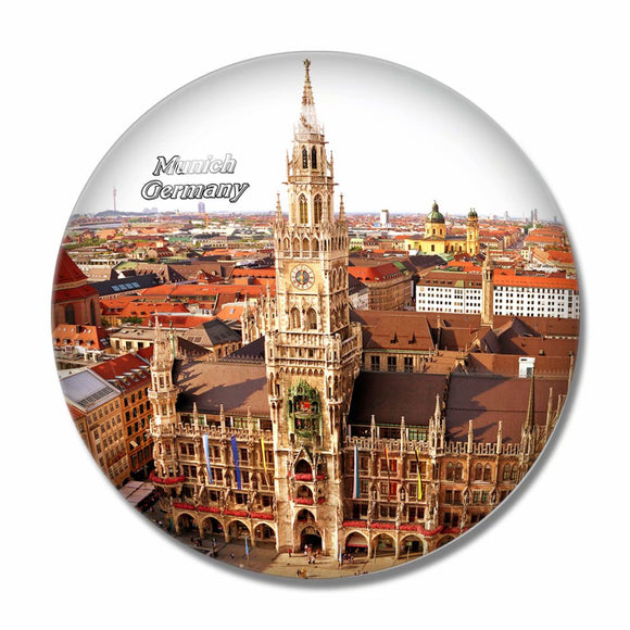 Germany Marienplatz New Town Hall Munich 3D Fridge Magnet Crystal Glass