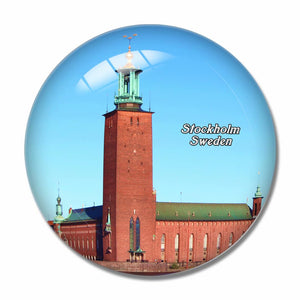 Sweden  Hall Stockholm 3D Fridge Magnet Crystal Glass