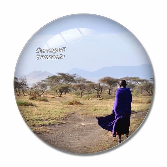 Tanzania Serengeti Massai 3D Fridge Magnet Crystal Glass