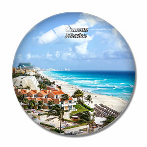 Mexico Cancun Beach 3D Fridge Magnet Crystal Glass