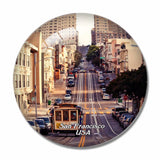 USA America Cable Cars San Francisco 3D Fridge Magnet Crystal Glass