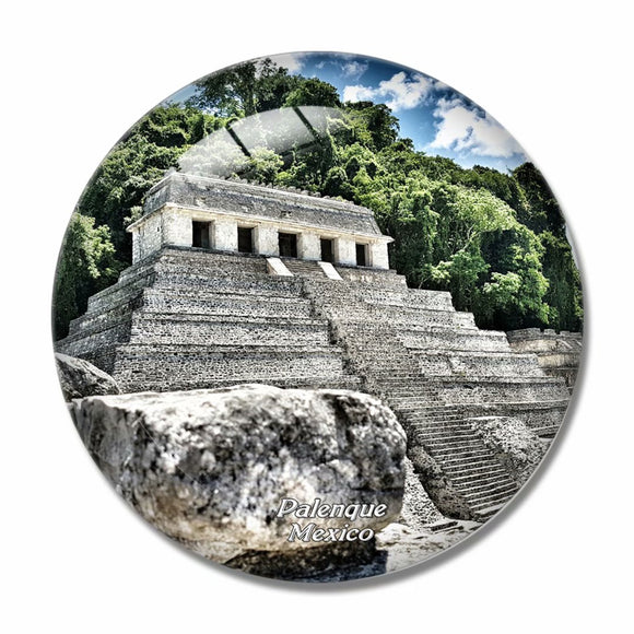 Mexico Pyramid Palenque 3D Fridge Magnet Crystal Glass