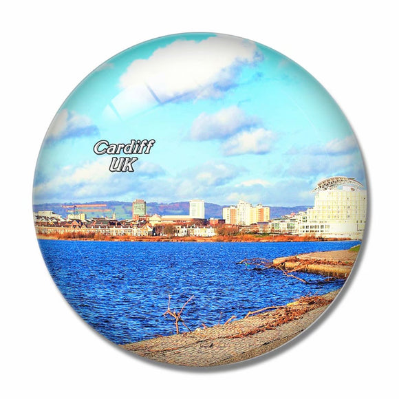 UK England Cardiff Bay 3D Fridge Magnet Crystal Glass