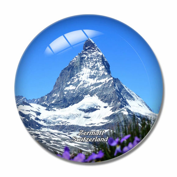 Switzerland Gornergrat Zermatt 3D Fridge Magnet Crystal Glass