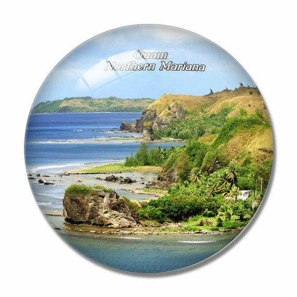 Northern Mariana USA Guam Bay 3D Fridge Magnet Crystal Glass