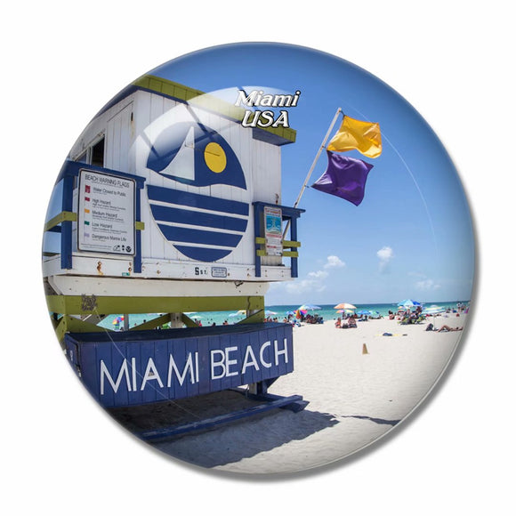 USA America Beach Miami 3D Fridge Magnet Crystal Glass