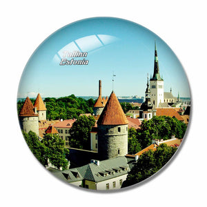 Old Town of Tallinn Estonia 3D Fridge Magnet Crystal Glass