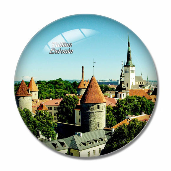 Old Town of Tallinn Estonia 3D Fridge Magnet Crystal Glass