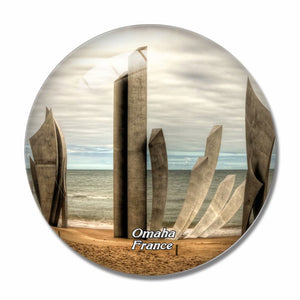 France Omaha Beach 3D Fridge Magnet Crystal Glass