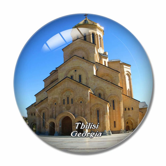 Tsminda Sameba Cathedral Tbilisi Georgia 3D Fridge Magnet Crystal Glass