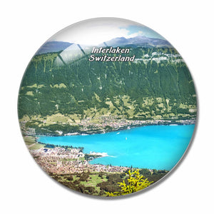 Switzerland Lake Thun Interlaken 3D Fridge Magnet Crystal Glass