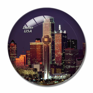 America USA Dallas Skyline 3D Fridge Magnet Crystal Glass