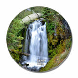 USA America Bend Tumalo Falls 3D Fridge Magnet Crystal Glass