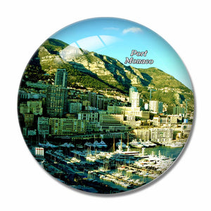 Monaco Port 3D Fridge Magnet Crystal Glass