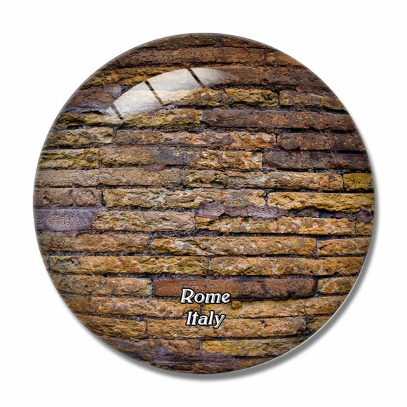 Italy Rome Wall Brick Ancient 3D Fridge Magnet Crystal Glass