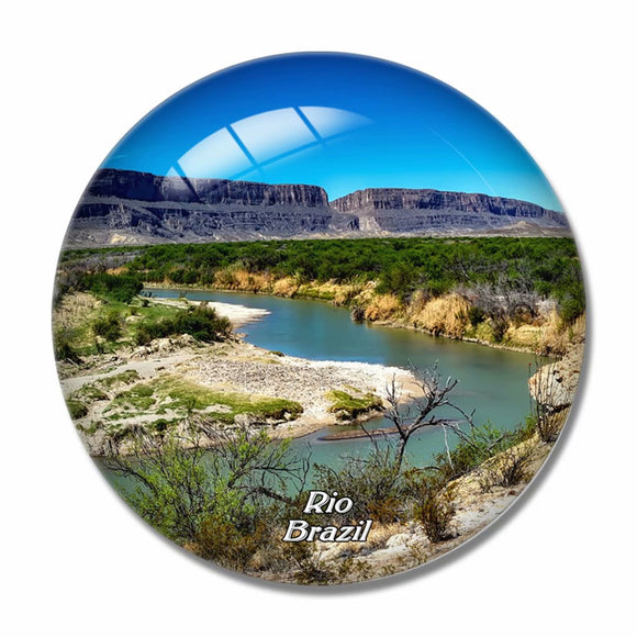 Brazil Rio Grande River 3D Fridge Magnet Crystal Glass