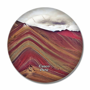 Rainbow Mountain Andes Cusco Peru 3D Fridge Magnet Crystal Glass