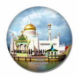 Sultan Omar Ali Saifuddien Mosque Bandar Seri Begawan Brunei 3D Fridge Magnet Crystal Glass