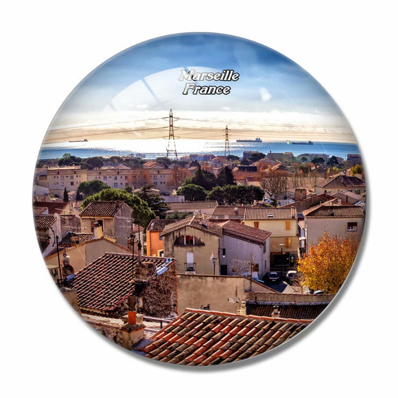 France Fos-Sur-Mer Marseille 3D Fridge Magnet Crystal Glass