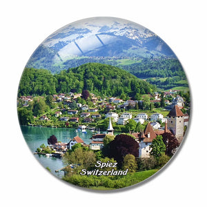 Switzerland Spiez 3D Fridge Magnet Crystal Glass