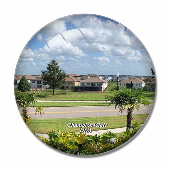 USA America ChampionsGate 3D Fridge Magnet Crystal Glass