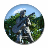 USA America Memphis Graceland Statue 3D Fridge Magnet Crystal Glass