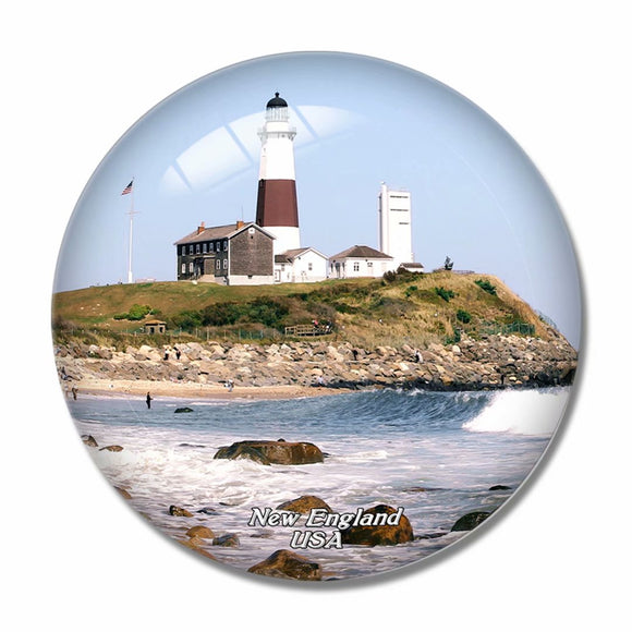 America USA Lighthouse New England 3D Fridge Magnet Crystal Glass