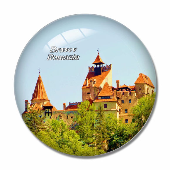 Bran Castle Brasov Romania 3D Fridge Magnet Crystal Glass