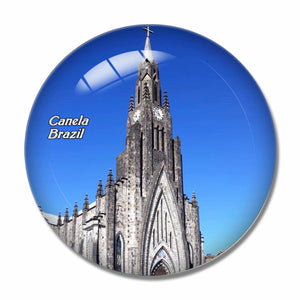 Brazil Pedra Cathedral Canela 3D Fridge Magnet Crystal Glass