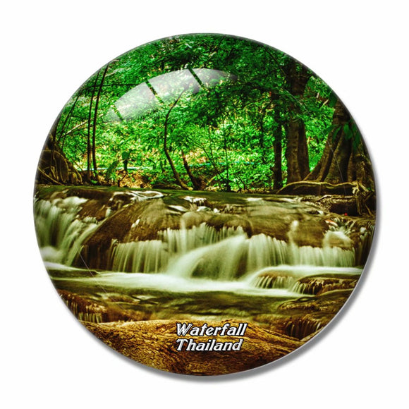 Thailand Waterfall Forest 3D Fridge Magnet Crystal Glass