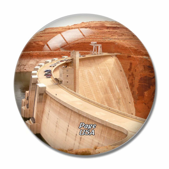 USA America Glen Canyon Dam Lake Powell Page 3D Fridge Magnet Crystal Glass