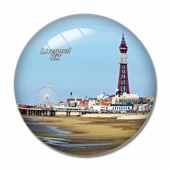 UK England Blackpool Pleasure Beach Liverpool 3D Fridge Magnet Crystal Glass