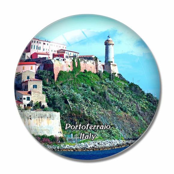 Italy Portoferraio Lighthouse 3D Fridge Magnet Crystal Glass