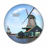 Holland Windmill De Adriaan Haarlem 3D Fridge Magnet Crystal Glass