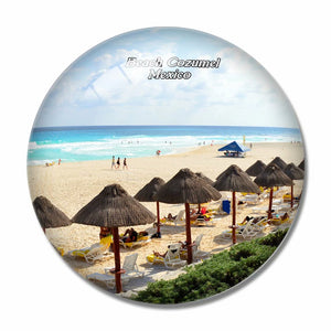 Mexico Beach Cozumel 3D Fridge Magnet Crystal Glass