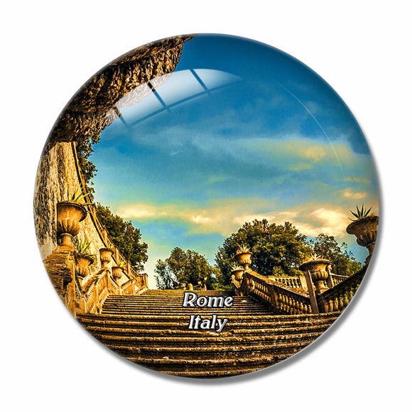 Italy Rome Frascati Rome Stairs 3D Fridge Magnet Crystal Glass