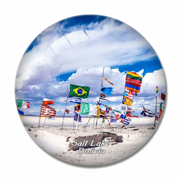 Bolivia Flags Salt Lake 3D Fridge Magnet Crystal Glass